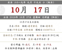 2019年农历九月十九财神方位查询表