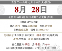 2020年农历七月十八是几月几号，是什么日子？