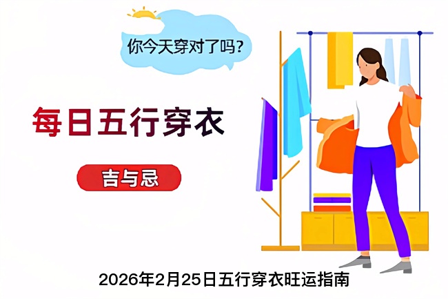 2026年2月25日五行穿衣旺运指南