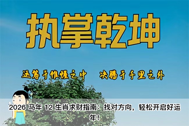 2026 马年 12 生肖求财指南：找对方向，轻松开启好运年！算卦街真人在线算命