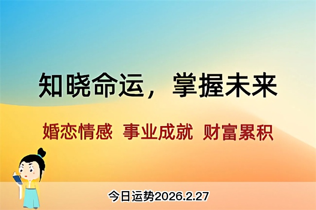 今日运势2026.2.27（算卦街真人在线算命）
