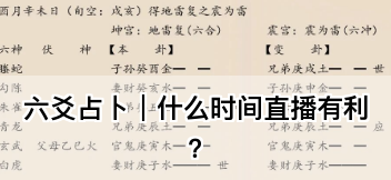 六爻占卜｜什么时间直播有利？乾坤网