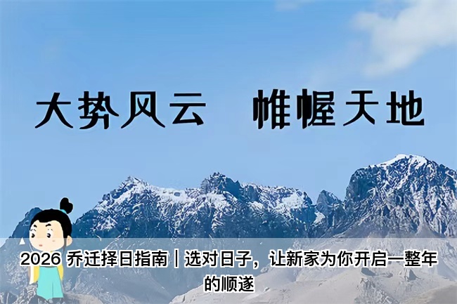 2026 乔迁择日指南｜选对日子，让新家为你开启一整年的顺遂（算命真人一对一）