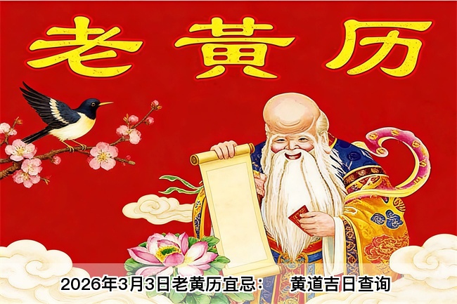 2026年3月3日老黄历宜忌：风雅颂易学网​黄道吉日查询 