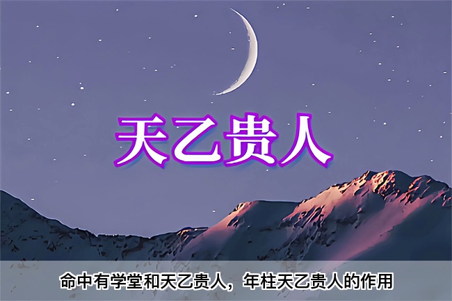 命中有学堂和天乙贵人，年柱天乙贵人的作用
