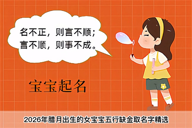 2026年腊月出生的女宝宝五行缺金取名字精选