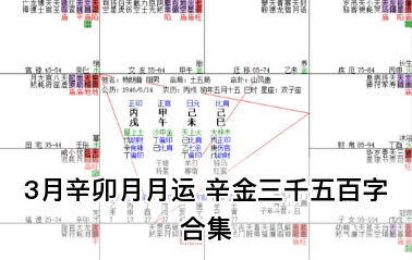 3月辛卯月月运 辛金三千五百字合集（乾