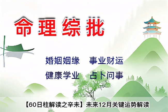 【60日柱解读之辛未】未来12月关键运势