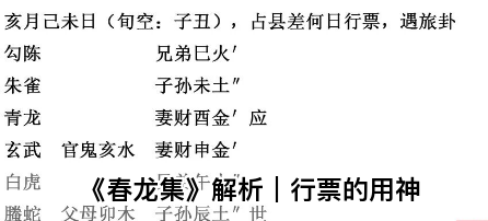 《春龙集》解析｜行票的用神（乾坤网