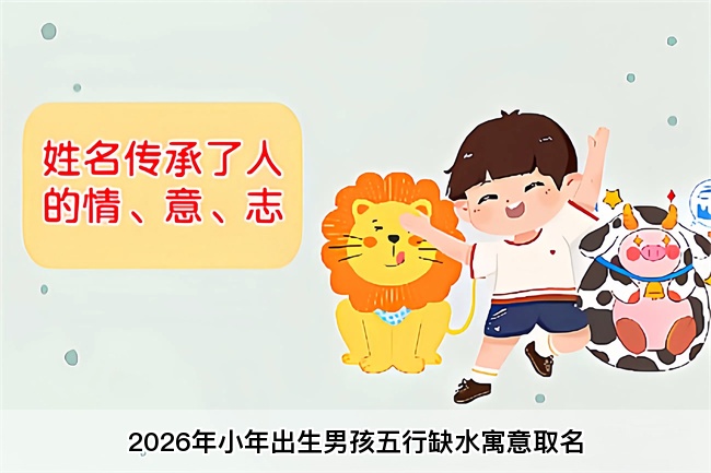 2026年小年出生男孩五行缺水寓意取名