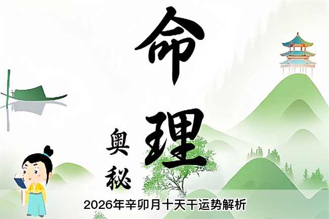 2026年辛卯月十天干运势解析（乾坤网算命一条街）