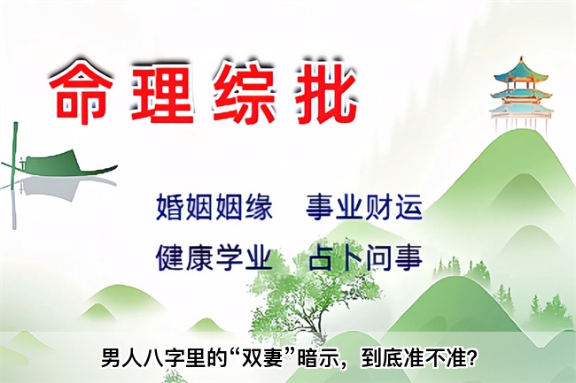 男人八字里的“双妻”暗示，到底准不准？算卦街真人在线算命