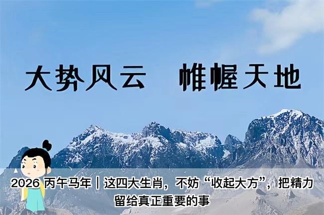 2026 丙午马年｜这四大生肖，不妨把精力留给真正重要的事（算卦街真人在线算命）