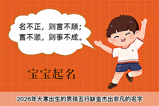 2026年大寒出生的男孩五行缺金杰出非凡的名字