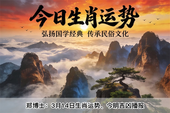 郑博士：3月14日生肖运势、今明吉凶播报(一对一算命一条街)  