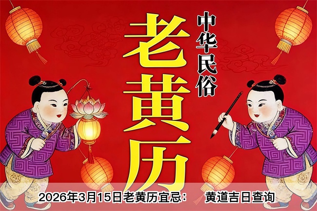 2026年3月15日老黄历宜忌：风雅颂易学网​黄道吉日查询 