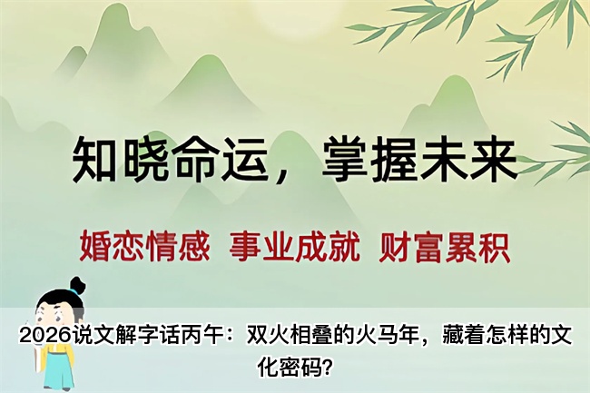 2026说文解字话丙午：双火相叠的火马年，藏着怎样的文化密码？乾坤网算命一条街