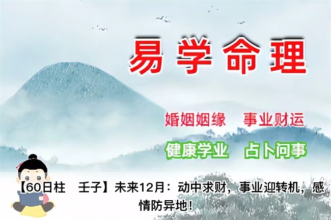 【60日柱・壬子】未来12月：动中求财，事业迎转机，感情防异地！乾坤网算命一条街