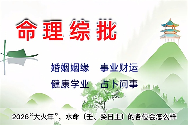 2026“大火年”，水命（壬、癸日主）的
