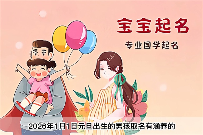 2026年1月1日元旦出生的男孩取名有涵养的