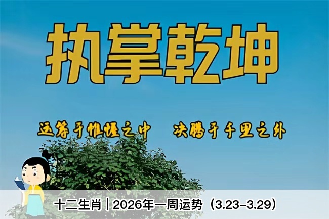 十二生肖 | 2026年一周运势（3.23-3.29）（乾坤网算命一条街）