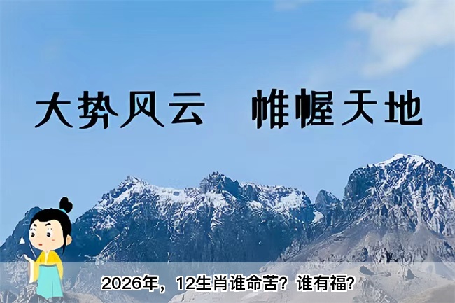 2026年，12生肖谁命苦？谁有福？算卦街真人在线算命