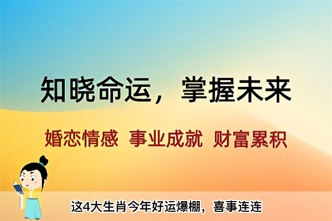 这4大生肖今年好运爆棚，喜事连连（算卦街真人在线算命）