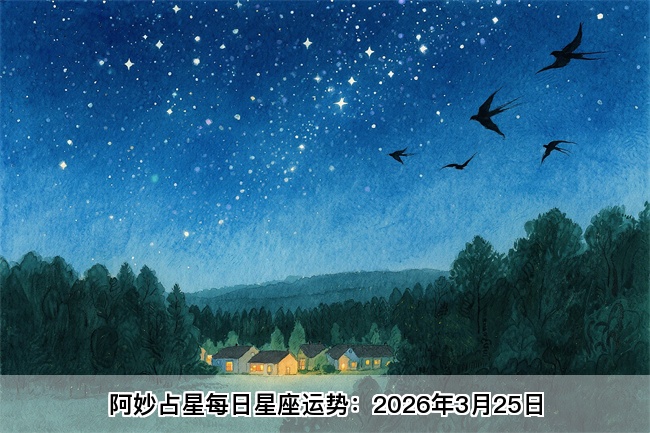 阿妙占星每日星座运势：2026年3月25日（算命一条街蕞准网站)    