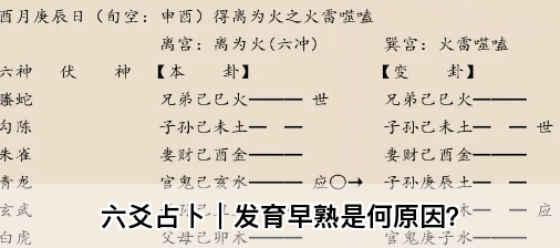 六爻占卜｜发育早熟是何原因？乾坤网