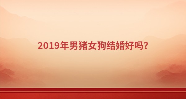 2019年男猪女狗结婚好吗？