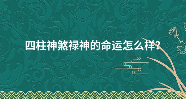 四柱神煞禄神的命运怎么样？