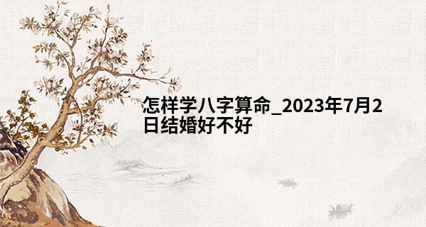 怎样学八字算命_2023年7月2日结婚好不好 今天日子好吗