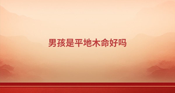 男孩是平地木命好吗