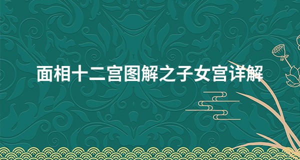 面相十二宫图解之子女宫详解