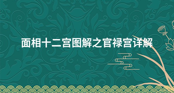 面相十二宫图解之官禄宫详解