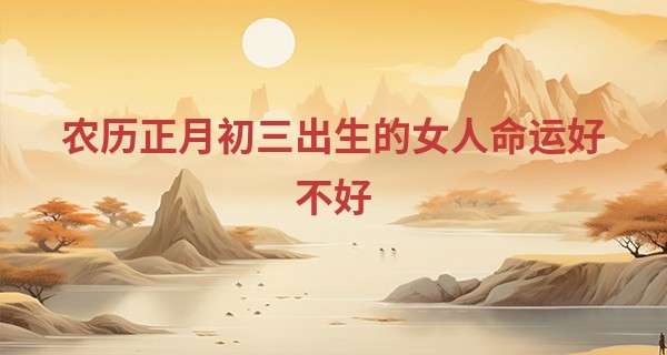 农历正月初三出生的女人命运好不好 晚年荣富_南阳算命准的在哪