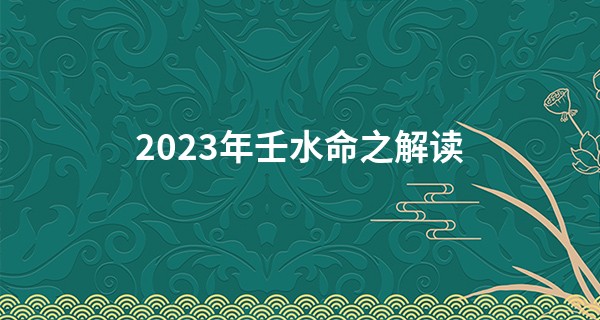 2023年壬水命之解读 壬水走什么大运最好_三藏测字算命大全