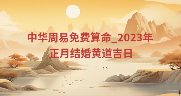 中华周易免费算命_2023年正月结婚黄道吉日 哪几天可以办婚礼