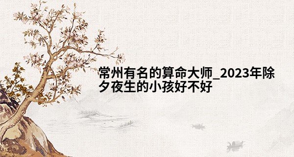 常州有名的算命大师_2023年除夕夜生的小孩好不好 天资聪慧 财运旺盛