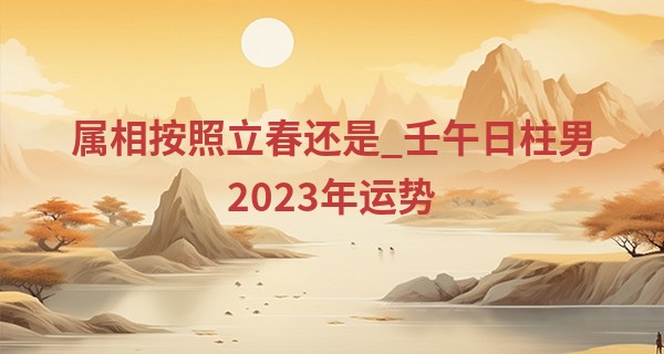 属相按照立春还是_壬午日柱男2023年运势 财气不稳 赢利时断时续