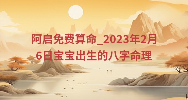 阿启免费算命_2023年2月6日宝宝出生的八字命理 坐库通根则财星入库