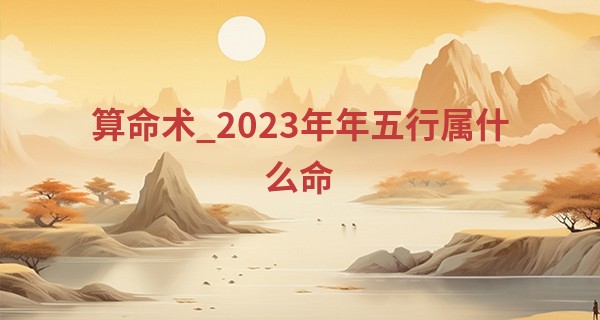 算命术_2023年年五行属什么命 2023年出生的五行分析