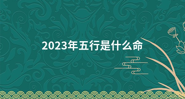 2023年五行是什么命 2023年出生的五行纳音分析_银川算命最好的地方