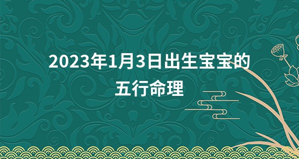 2023年1月3日出生宝宝的五行命理 此日的十二时辰与五行对照表_占卜算命网