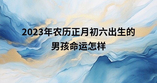 2023年农历正月初六出生的男孩命运怎样,五行缺什么_准的八字算命