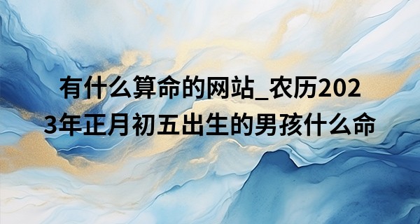 有什么算命的网站_农历2023年正月初五出生的男孩什么命,五行缺哪个