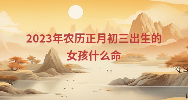 2023年农历正月初三出生的女孩什么命,缺什么五行_生日配对算命
