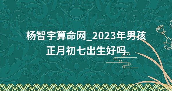 杨智宇算命网_2023年男孩正月初七出生好吗 大年初七出生的男孩命好不好