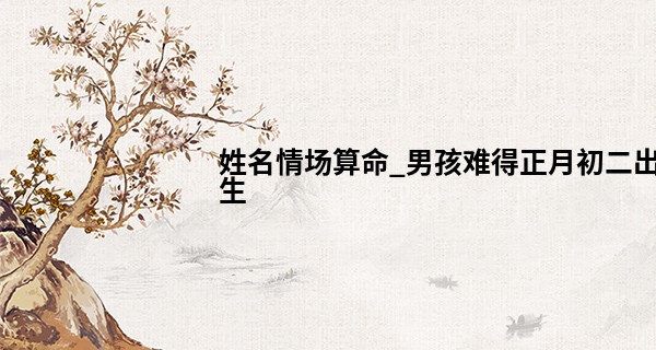 姓名情场算命_男孩难得正月初二出生 大年初二出生的男生富贵多金