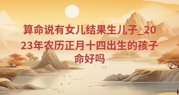 算命说有女儿结果生儿子_2023年农历正月十四出生的孩子命好吗,这天五行缺什么